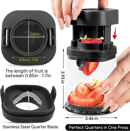 Small Fruit Cutter for Grape, Strawberry, Cherry Tomato (Red)
