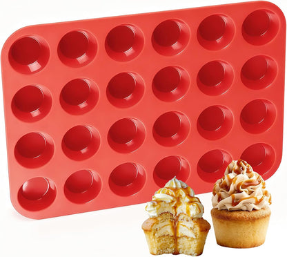 CAKETIME 12 Cups Silicone Muffin Pan - Nonstick Cupcake Pan 1 Pack Regular Size Silicone Mold for Baking