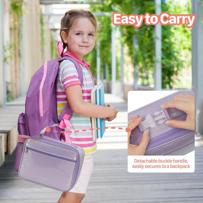 Kids Lunch Bag Boys - Insulated Kids Lunch Box Reusable Lunchbox with Water Bottle Holder Toddler Lunch Tote Bag for School Daycare, Black Dino Fossil