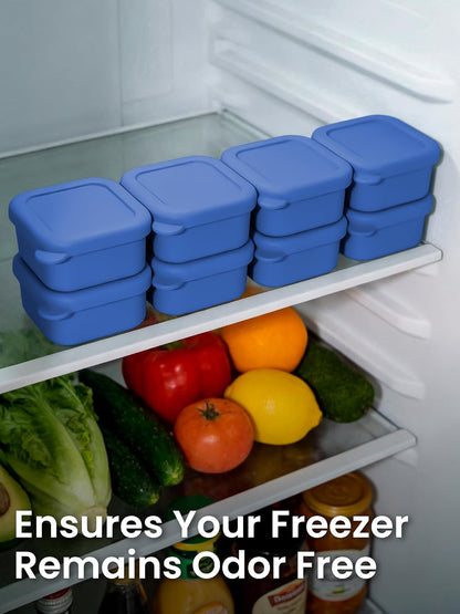 8 PCS 2 Cup Silicone Freezer Molds With Lid, Reusable Silicone Soup Freezer Tray for Meal Prep, Food Storage Containers for Freezing Sauces, Stews, Ice Cream (Blue)