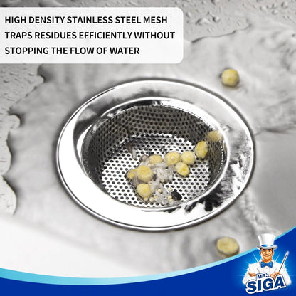 MR.SIGA Kitchen Sink Strainer, Stainless Steel Sink Drain Strainer, 3 Pack