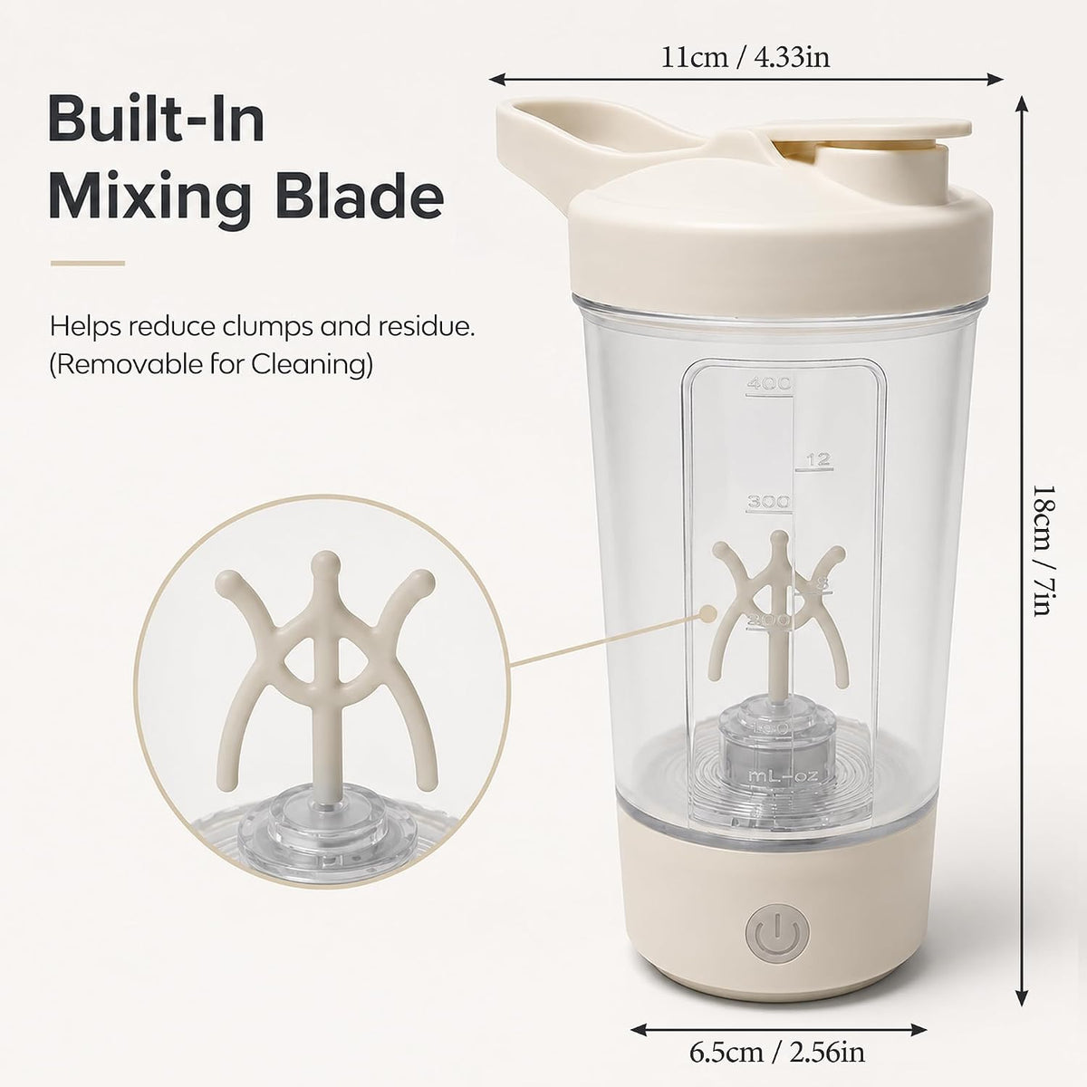 Electric Salad Dressing Shaker Automatic Mixer Cup 400ml 14OZ
