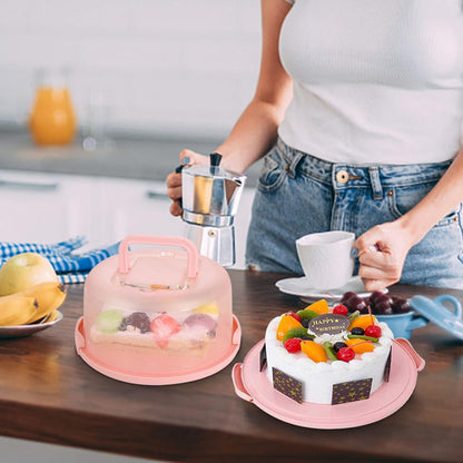 Cake Carrier with Lid and Handle, BPA-Free Cake Containers Cake Holder for 10 inch Cake Cupcake Carrier - Plastic Cover Two Sided Base for Transport Pies Nuts Fruit Perfect Gifts (Blue)