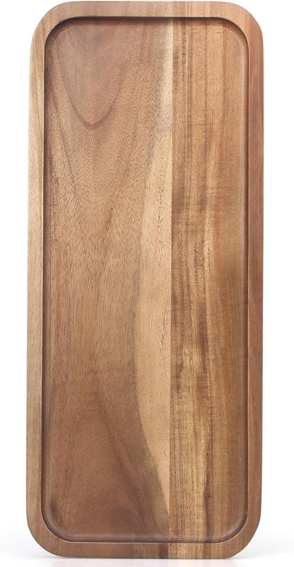 Large Wooden Serving Trays Long Party Charcuterie Boards Acacia Wood Platters Serving Cheese Board Rectangular Appetizer Snack Plates Rectangle Kitchen Dinner Platter for Food Dish Cake Dessert Tray