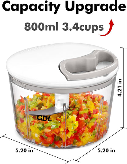 GDL Food Chopper, Vegetable Chopper, Pull String Onion Chopper Dicer, 800ML