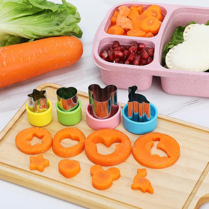 8 Pieces Sandwich Cutters and Sealer, Decruster Sandwich crimpers for Making Sandwiches, Hamburgers, Pies, with Vegetable Fruit Cutters for Kids Lunch Box and Bento Box