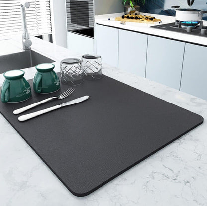 Large Kitchen Counter Mat Non Slip Surface Waterproof Cutting Board Black 40 x 60 cm 2pcs
