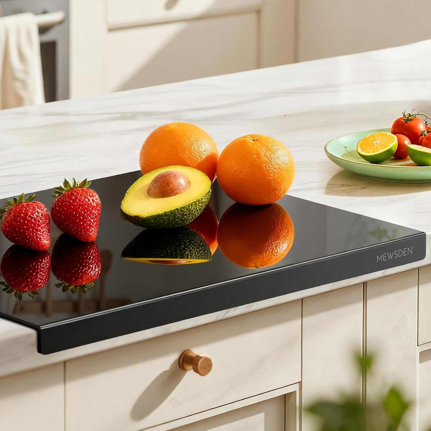 Acrylic Cutting Board with Counter Lip, Clear Cutting Boards for Countertop Protector, Cutting Board for Kitchen Counter, Non-Slip Dough Mat, Kitchen Decor Gadgets House Warming Gifts(24"x18")