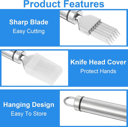 2 Pcs Onion ShredKnife Green Onion Slicer Kitchen Cutter Knife