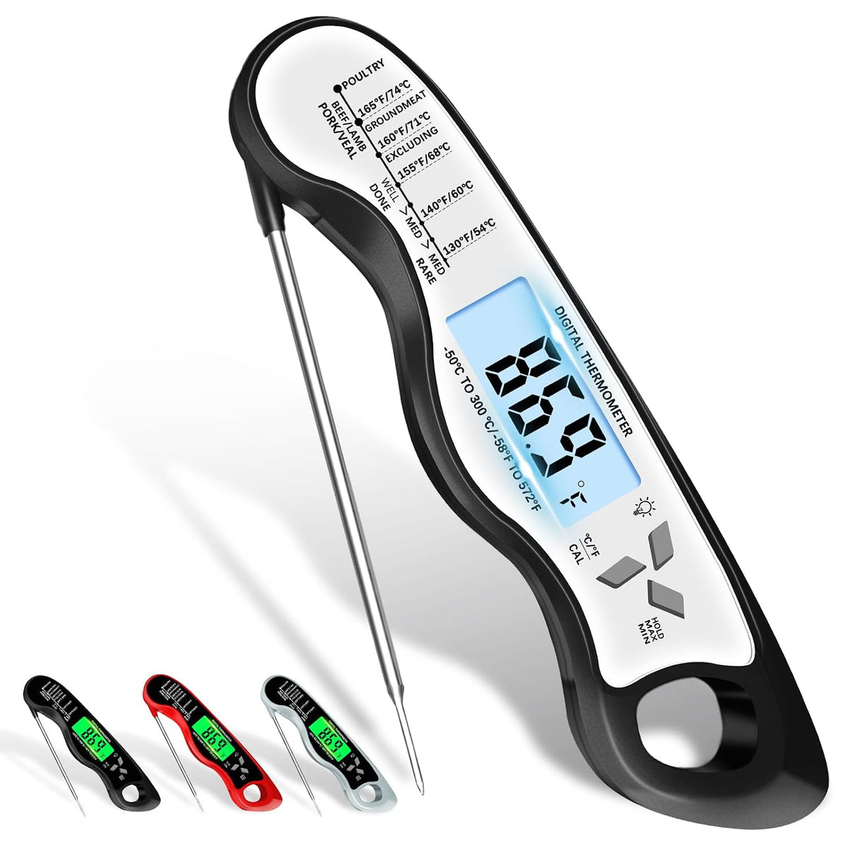 Cooking Thermometer，IP67 Waterproof Meat Thermometer Digital