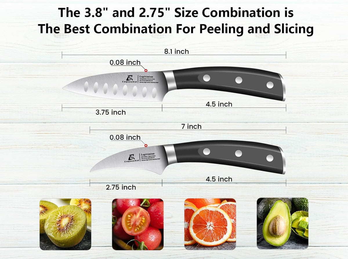 CoquusAid 5 inch Kitchen Utility Knife, Serrated Blade Tomato Knife
