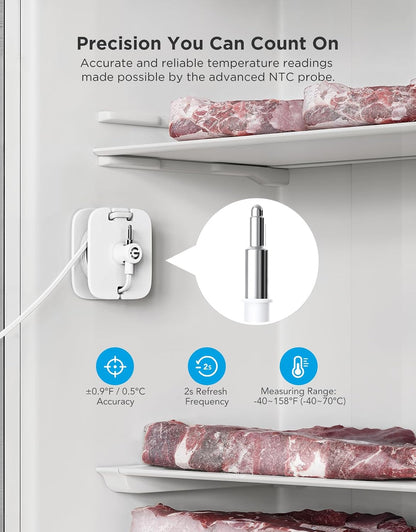 GoveeLife WiFi Refrigerator Thermometer Sensor with Alarm, 2-Pack & Gateway