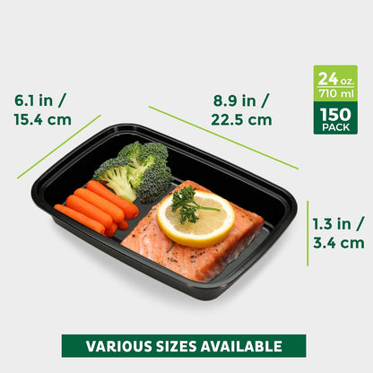 Freshware Meal Prep Containers 1 Compartment Food Storage Containers with Lids, Bento Box, BPA Free, Stackable, Microwave/Dishwasher/Freezer Safe (28 oz), 50 Count (Pack of 1)