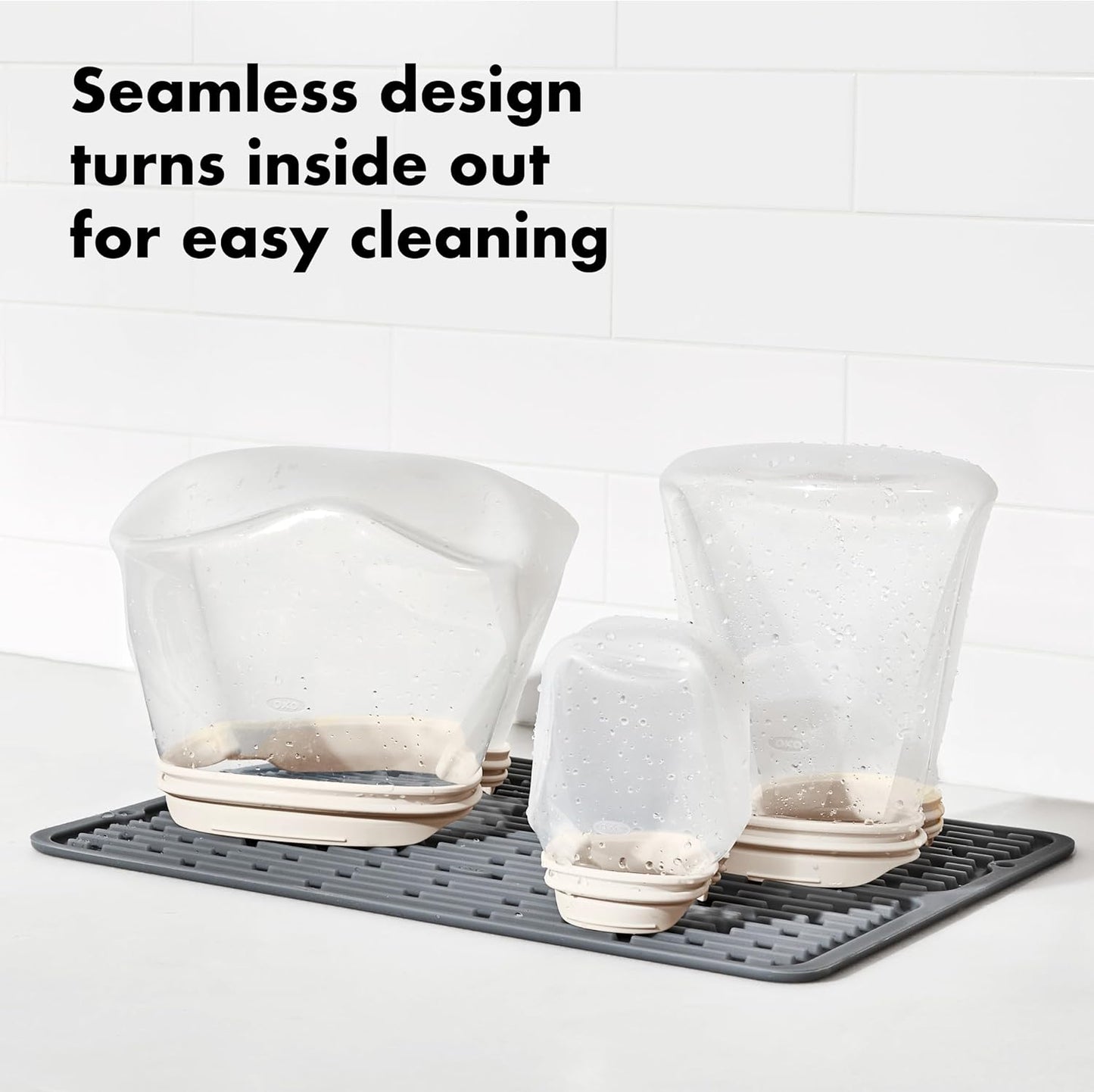 OXO Good Grips Silicone Reusable Bag - Stand-Up Cup (8 oz) - Oat