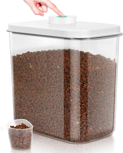 TBMax Dog Cat Food Storage Container 12Lbs with Airtight Flip-up Lid, Large Pet Food Dog Treat Container with Scoop, Airtight Food Storage Bin for Kitchen Organization