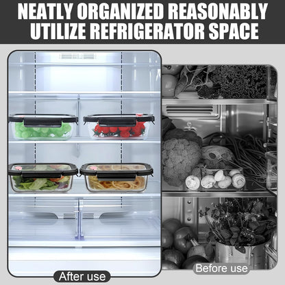 4 Pack Borosilicate Glass Meal Prep Containers, Glass Food Storage Containers with Tempered lids, 35.2oz/4.4 Cup Airtight Leak-Proof Glass Lunch Containers for Microwave Freezer Safe (Green)