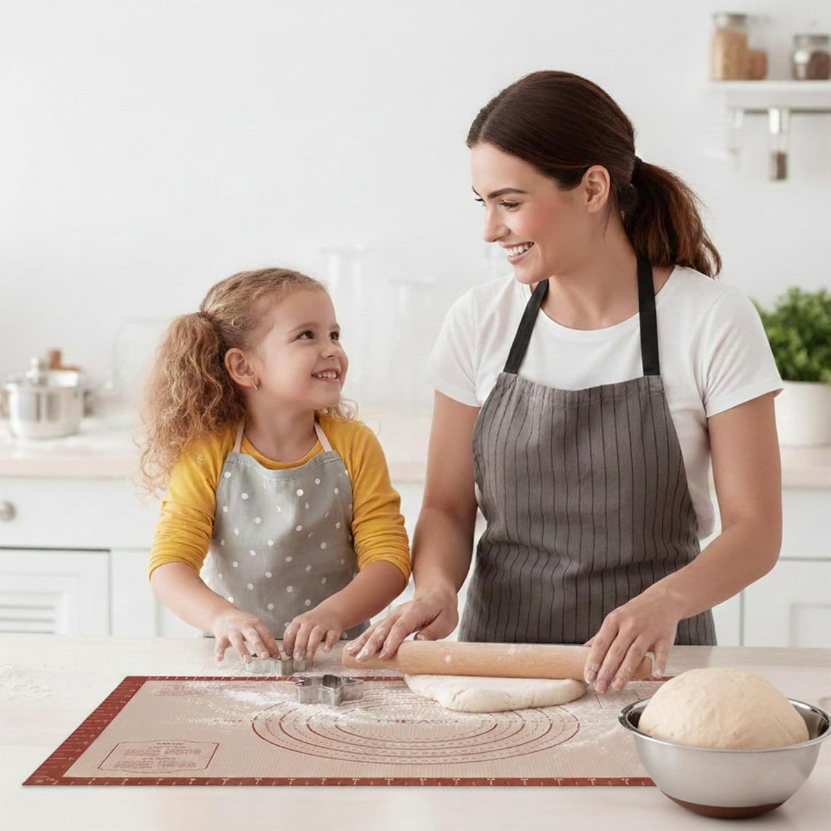 Silicone Pastry Mat, 24" x 16" Dough Mat, Rolling Mat for Baking