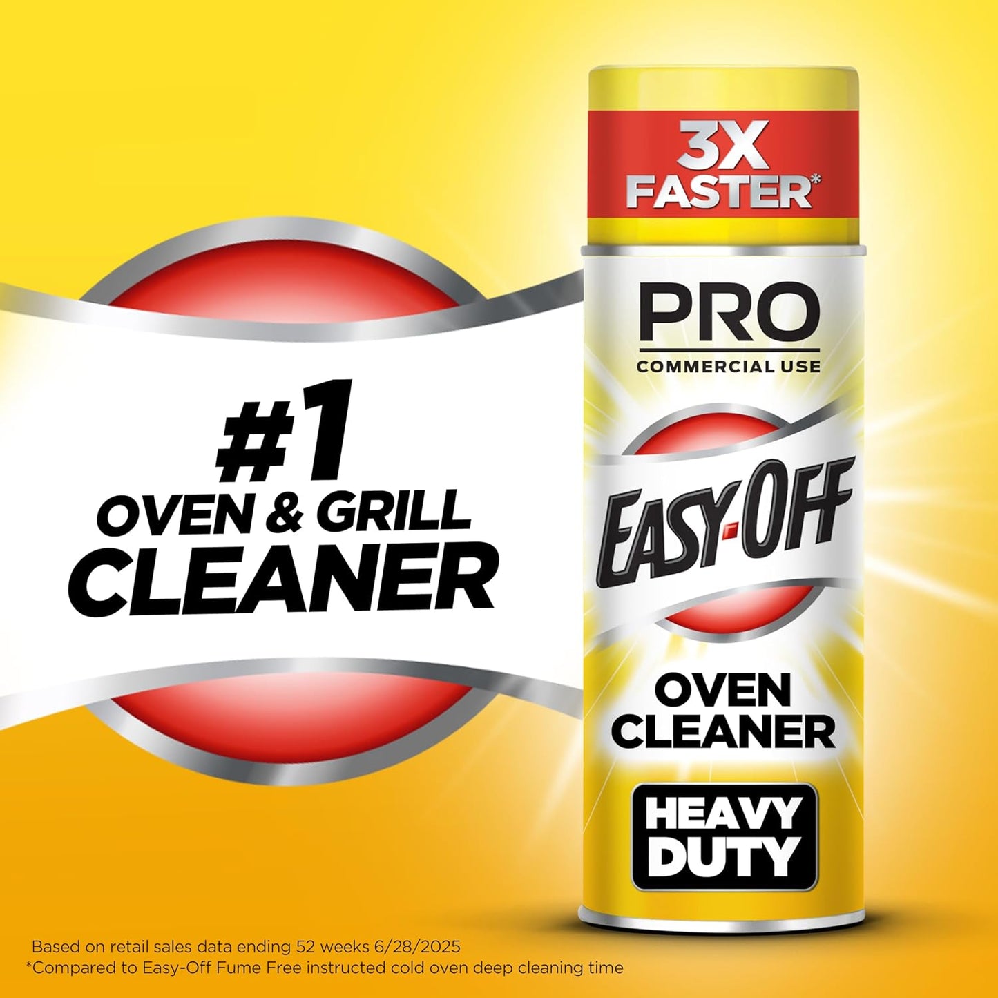 Easy-Off Professional Oven & Grill Cleaner, Removes Tough Burnt on Food and Grease, Lemon Scent, 24 Oz Can