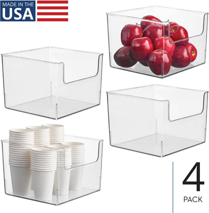 iDesign Open-Front Storage Bin, Clear | Kitchen, Pantry, Bathroom, Home Office, Made in USA