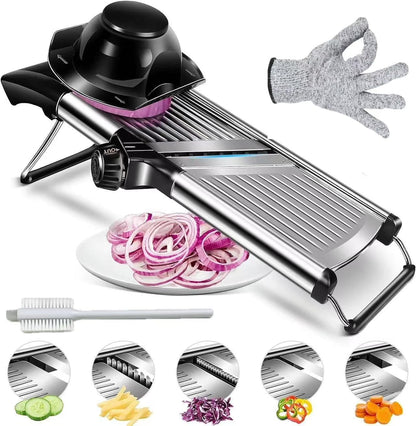 GYH&GXR Mandoline Slicer with Adjustable Stainless Steel Blades for Kitchen, Vegetable Chopper for Potato, Tomato, Carrot, Fruit and Onion Cutter