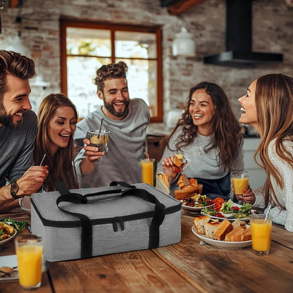 Bodaon Insulated Casserole Carrier Bag, Fits 9x13 and 11x15 Inch Baking Dish with Lid, Casserole Carriers for Hot or Cold Food for Transport, Thermal Lasagna Potluck Warmer Travel Tote, Black