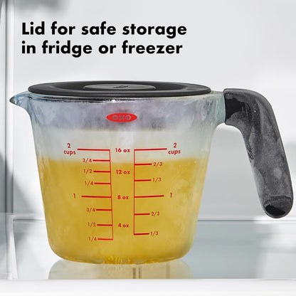 OXO Good Grips 2 Cup Glass Measuring Cup With Lid