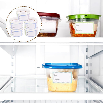 5 Rolls Multi-Function Date Labels Portable Food Storage Stickers for Office Kitchen Refrigerator Freezer Convenient Blank Bottle Stickers for Meal Prep Organization