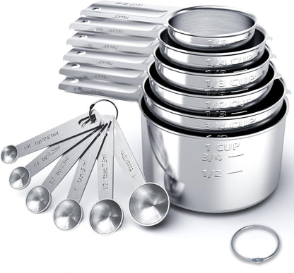 TILUCK Stainless Steel Measuring Cups & Spoons Set, Cups and Spoons,Kitchen Gadgets for Cooking & Baking (10)