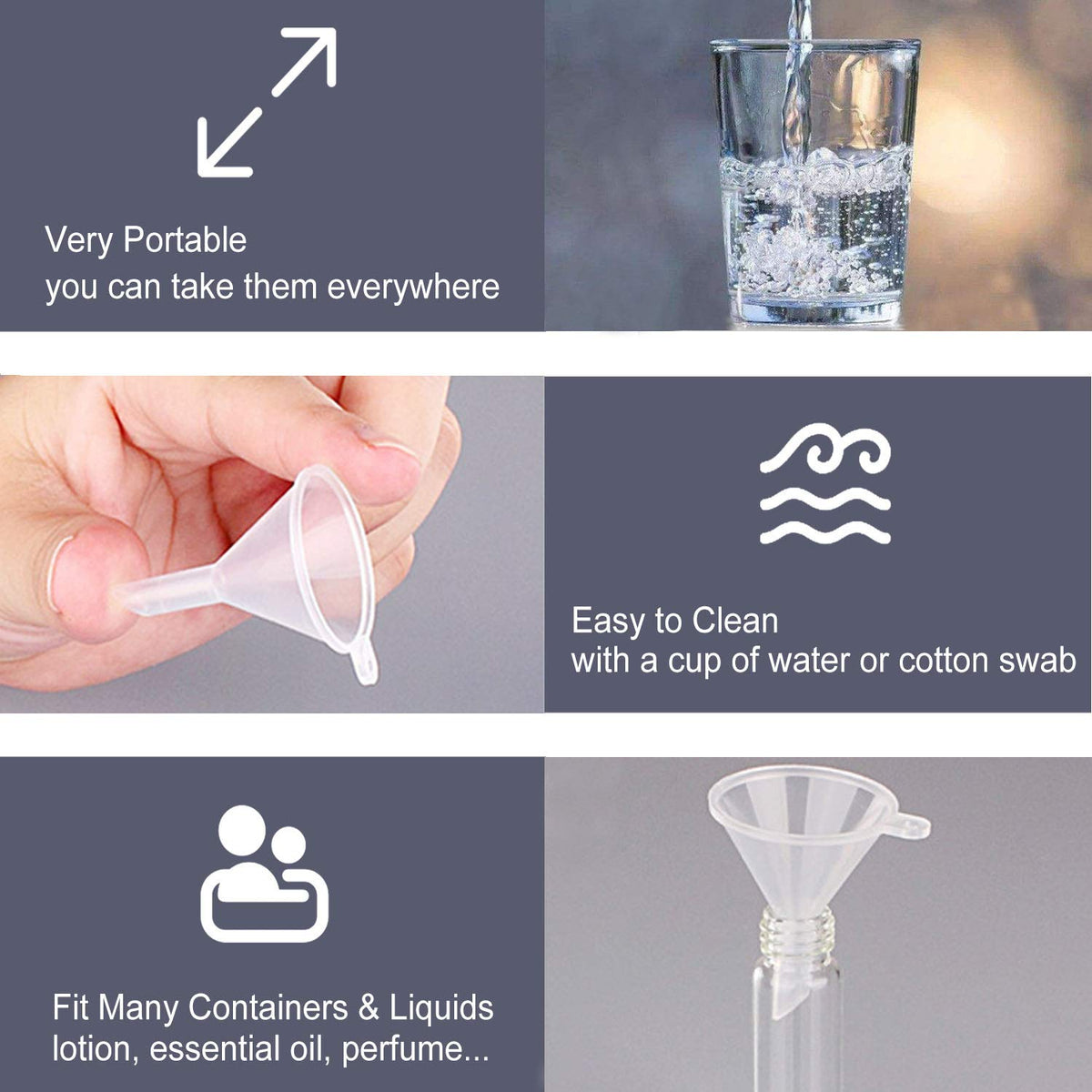 Avenoir Refillable Funnels for Lotion & Shampoo, 3 Colors