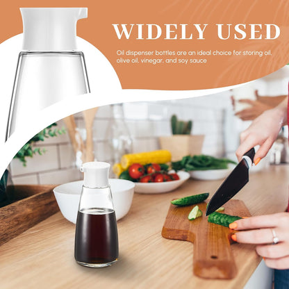 Glass Soy Sauce Dispenser Bottles, 9.6 oz Oil Cruet, Black