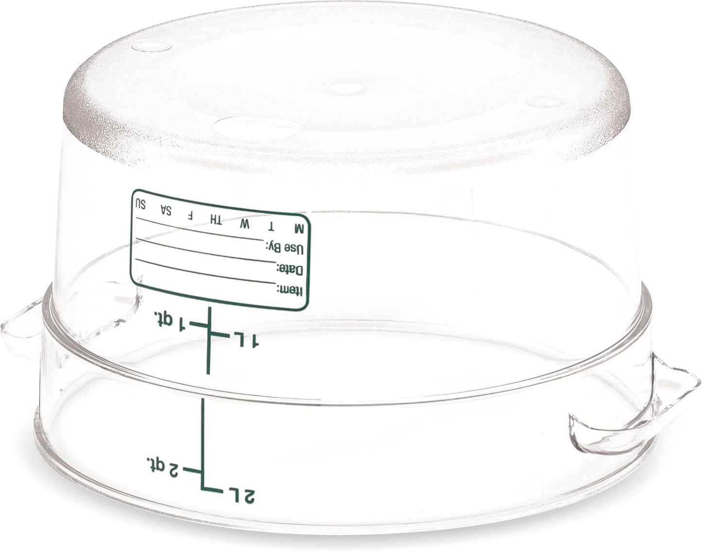 Carlisle FoodService Products Storplus Round Food Storage Container with Stackable Design for Catering, Buffets, Restaurants, Polycarbonate (Pc), 2 Quart, Clear