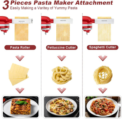 3 Pieces Pasta Maker Attachment for All Kitchenaid Stand Mixers