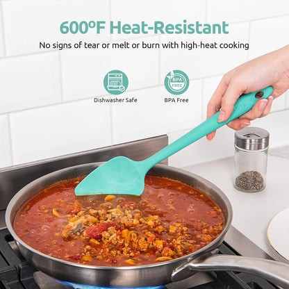 U-Taste Silicone Spatula Set with 600 Degrees Fahrenheit Heat Resistant (Black)