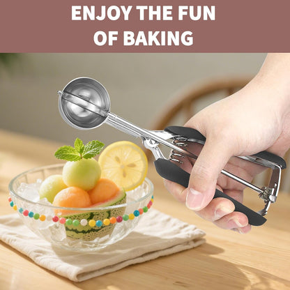 Large Cookie Scoop 3 Tablespoon, Size #20 Dough Scoops for Baking, Trigger Ice Cream Scooper, Stainless Steel Portion Scoop for Jumbo Cookies, Pancakes, Cupcakes, Meatballs