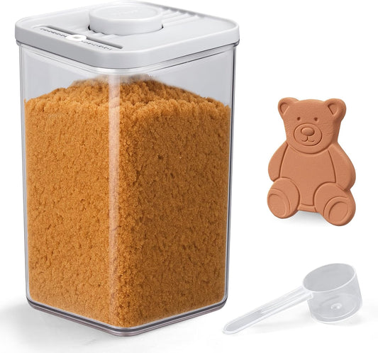 Mity rain Airtight Brown Sugar Container 2.8Qt/2600ml - Moisture-Proof Kitchen & Pantry Brown Sugar Keeper Container Airtight Saver Storage for Flour, Baking Supplies, Coffee with Locking Lid