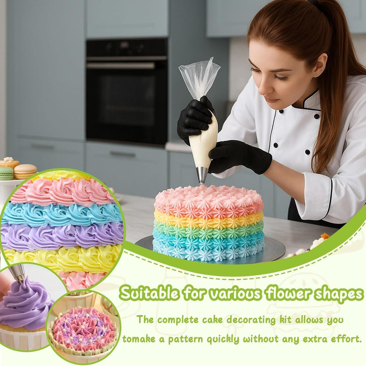 Suuker Open Star Piping Tips Set, 9 Pieces, Small Size