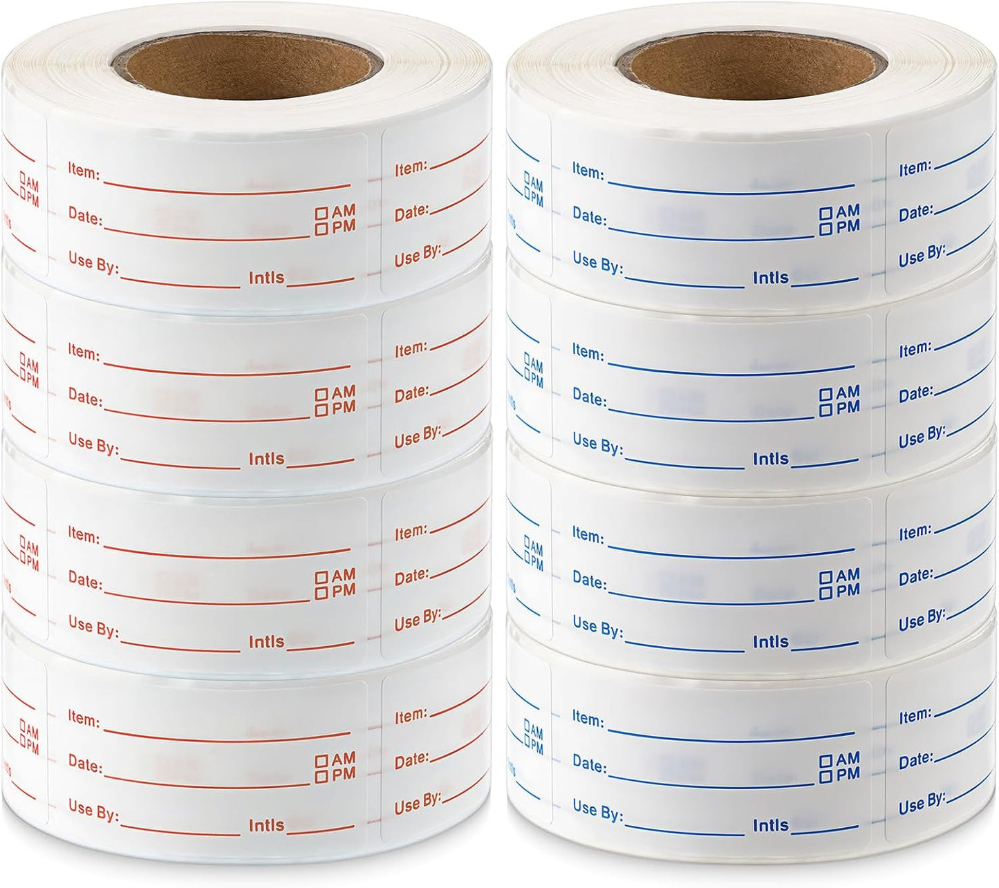 8 Rolls 4000 Pcs Removable Freezer Labels for Food Containers, 1 x 2 Inch No-Residue Food Labels Easy to Write On Foods Date Label Stickers for Kitchen Restaurants Grocery Stores Markets