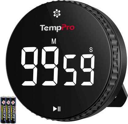 TempPro TM01 2-in-1 Kitchen Timers for Cooking with 12/24H Clock Mode