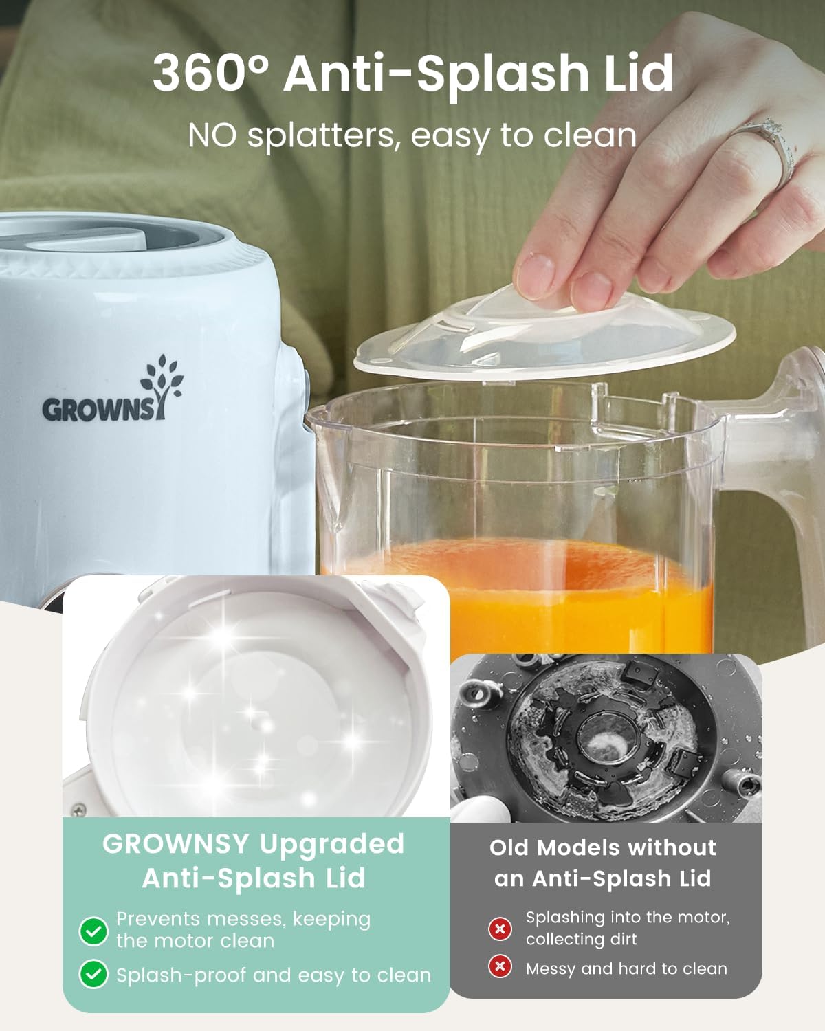 Grownsy Baby Food Maker, Steamer & Blender Baby Food Processor, White