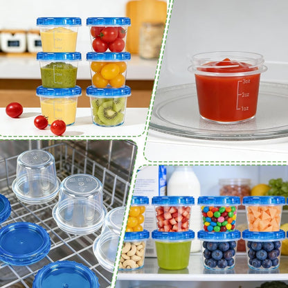 10 Pack 34oz Reusable Freezer Food Storage Containers with Twist Top Lids, Airtight Plastic Meal Prep Food Containers for Leftover Lunch Fruit Salad Oats, Clear Large Soup Container Microwave Safe