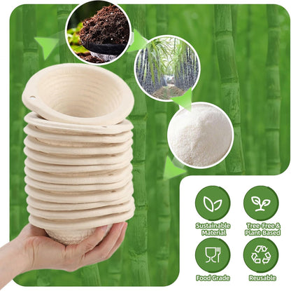 12-Pack Mini Banneton 5" Round Proofing Basket w/Liner