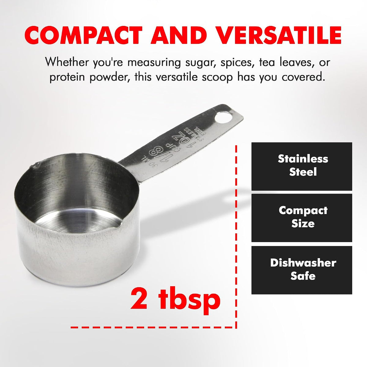 Chef Craft Select Coffee Measurer/Scoop, 4 inch, 2 tbsp, Stainless Steel