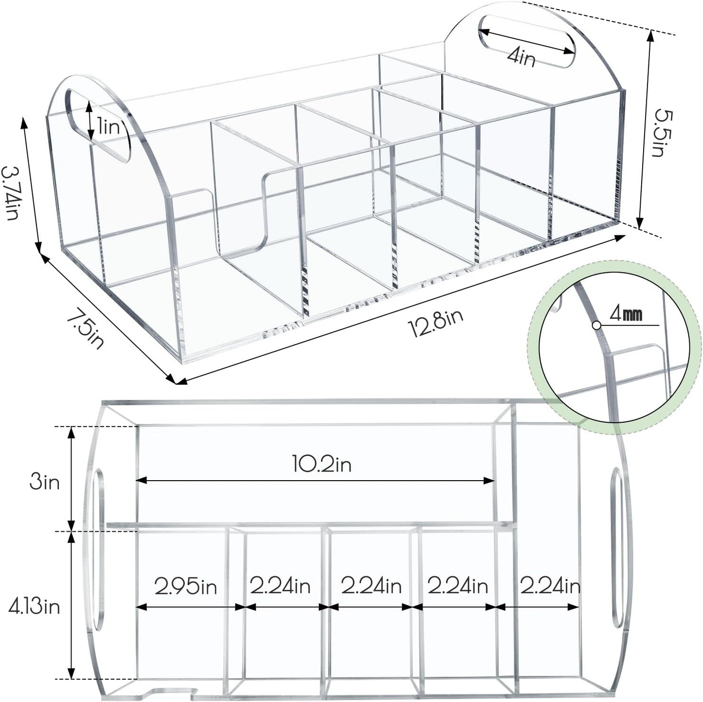 Acrylic Paper Plate Organizer, Utensil Silverware Caddy, Used For Storing Plates, Cups, Napkins, Small Snacks And Tableware - Suitable For Home, Party, Camping And Picnic