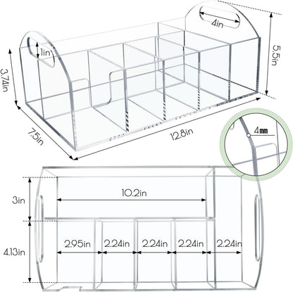 Acrylic Paper Plate Organizer, Utensil Silverware Caddy, Used For Storing Plates, Cups, Napkins, Small Snacks And Tableware - Suitable For Home, Party, Camping And Picnic