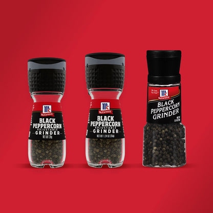 McCormick Black Peppercorn Grinder, For Freshly Ground Pepper While Cooking & Tableside, 2.5 oz