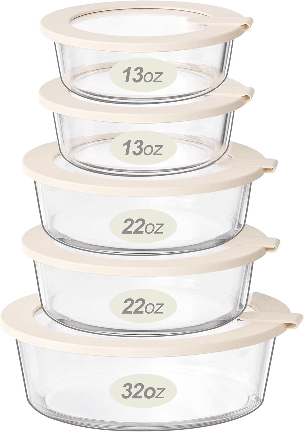 Urban Green Glass Food Storage Containers with Glass Lids, Microwave Safe Food Container Set, Aitight Meal Prep Container Set, LeakProof, 100% Plastic Free, 6 Pack