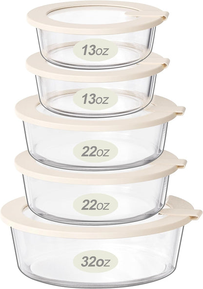 Urban Green Glass Food Storage Containers with Glass Lids, Microwave Safe Food Container Set, Aitight Meal Prep Container Set, LeakProof, 100% Plastic Free, 6 Pack