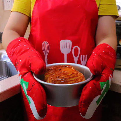 Oven Mitts and Pot Holders Sets,6 Pcs Oven Mitts and Potholders with Recycled Cotton High Heat Resistant Extra Thick Long Oven Mitts for Cooking(Black)