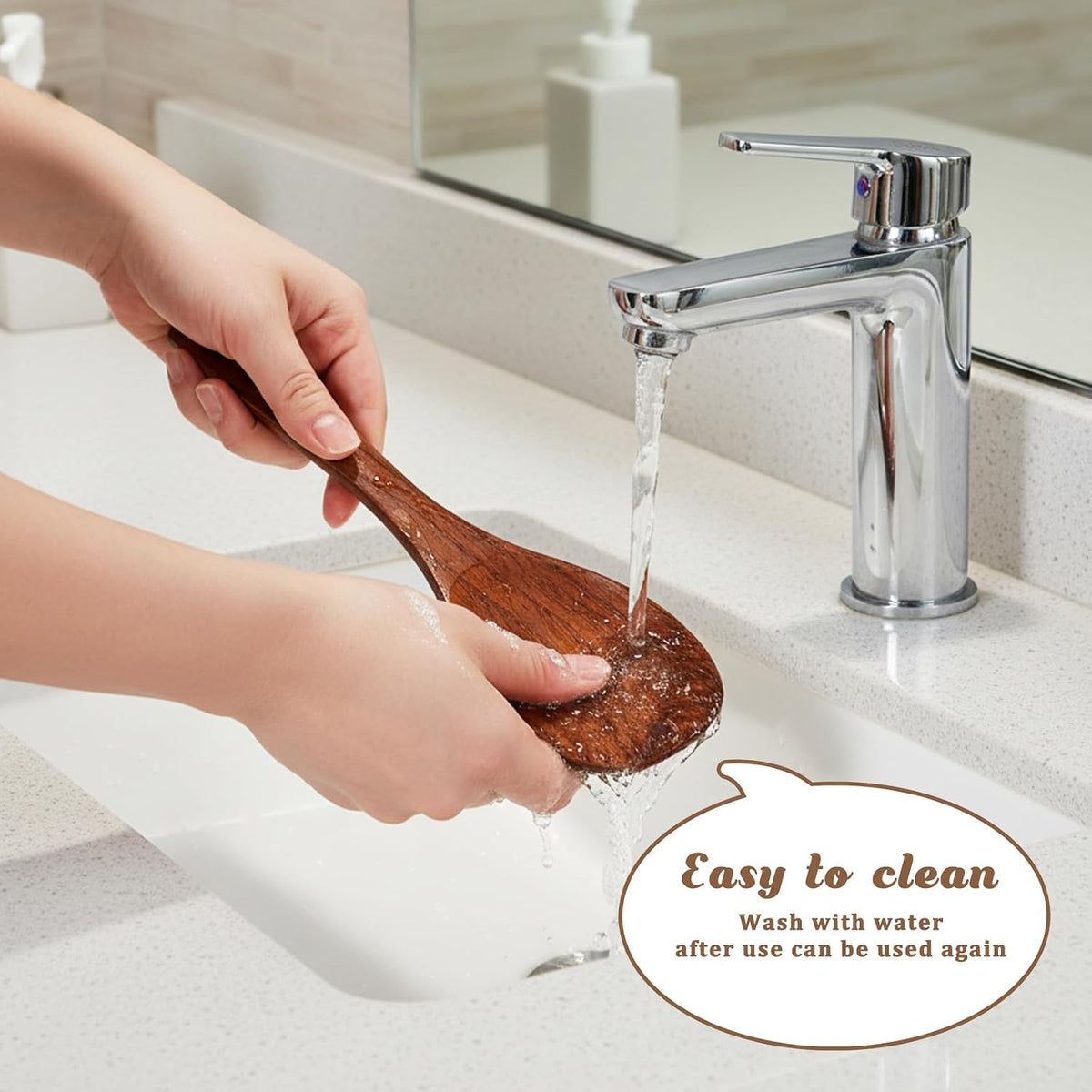 2Pcs Wooden Serving Scooper, Rice Paddle Set,