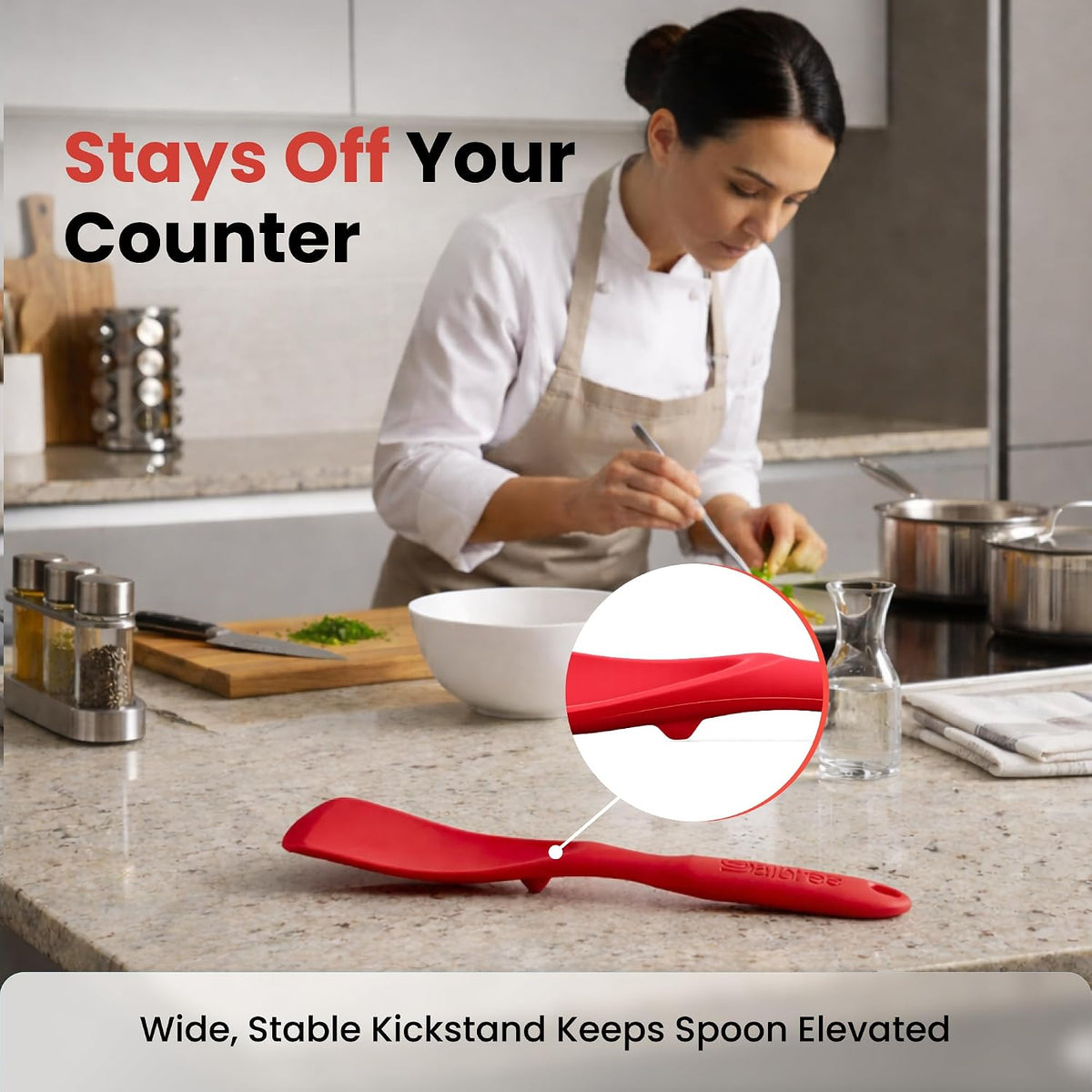 Salbree Seamless Silicone Spatula Spoon Multifunction Scoop Kitchen Spoon